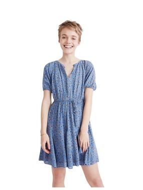 Madewell Tassel-Tie Mini Dress in Calico Floral